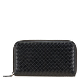 ボッテガヴェネタ イントレチャート 長財布 ブラック レザー レディース BOTTEGAVENETA 【中古】